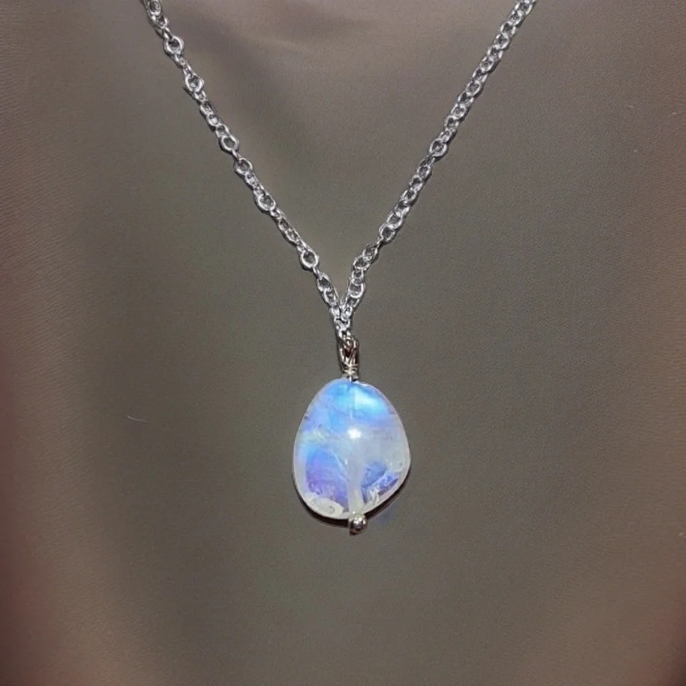 Hand Made Moonstone Charm Necklace